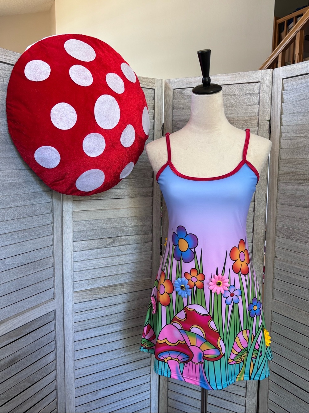 TRICKZ N TREATZ by DOLLS KILL Mushroom & Daisy Mini Dress + Deluxe Mushroom Hat - Picture 7 of 15
